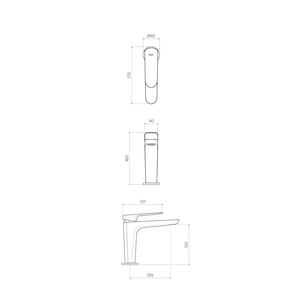 Parisi Loom Basin Mixer - Brushed Nickel - Image 2