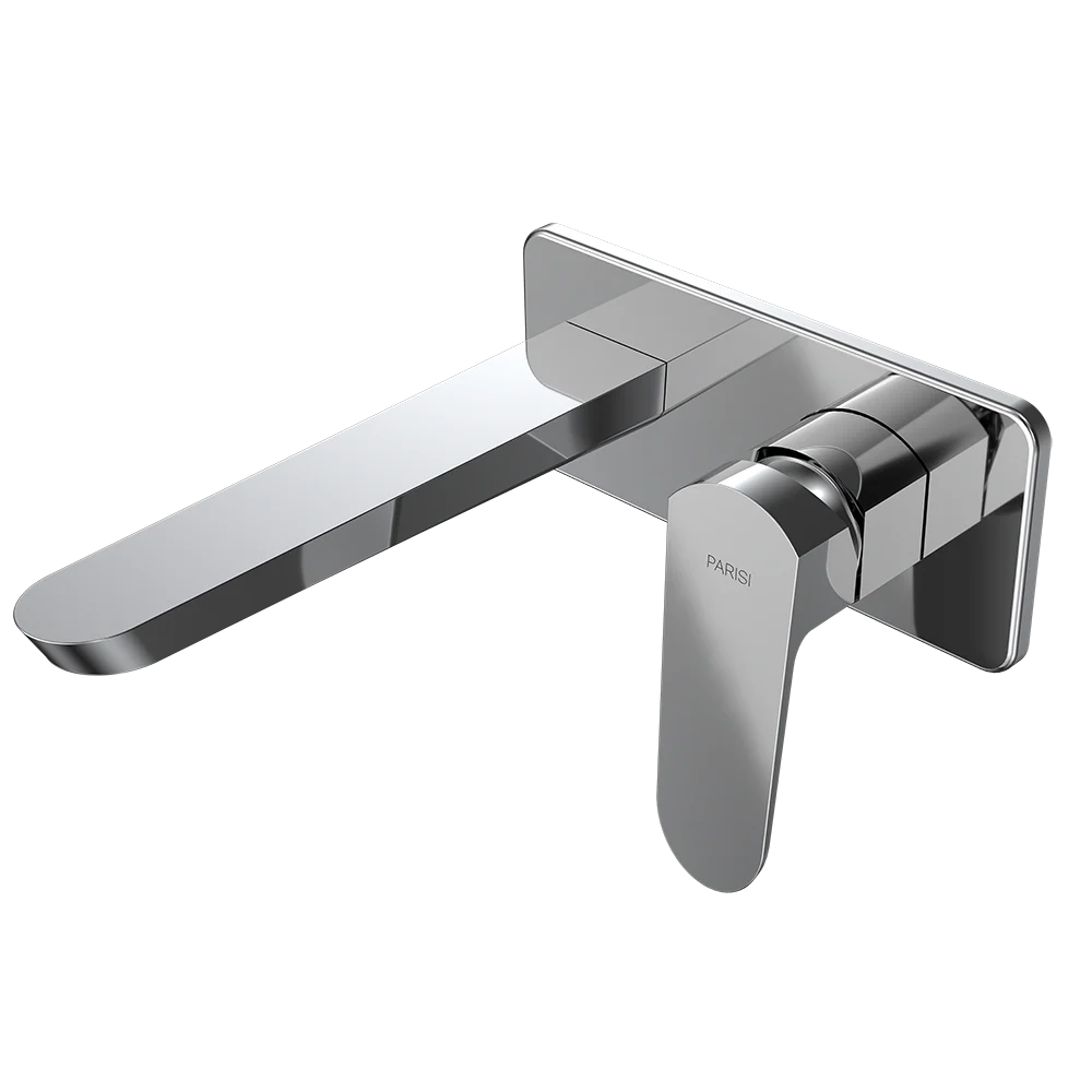 Parisi Loom Wall Mixer with 180mm Spout on Plate - Chrome