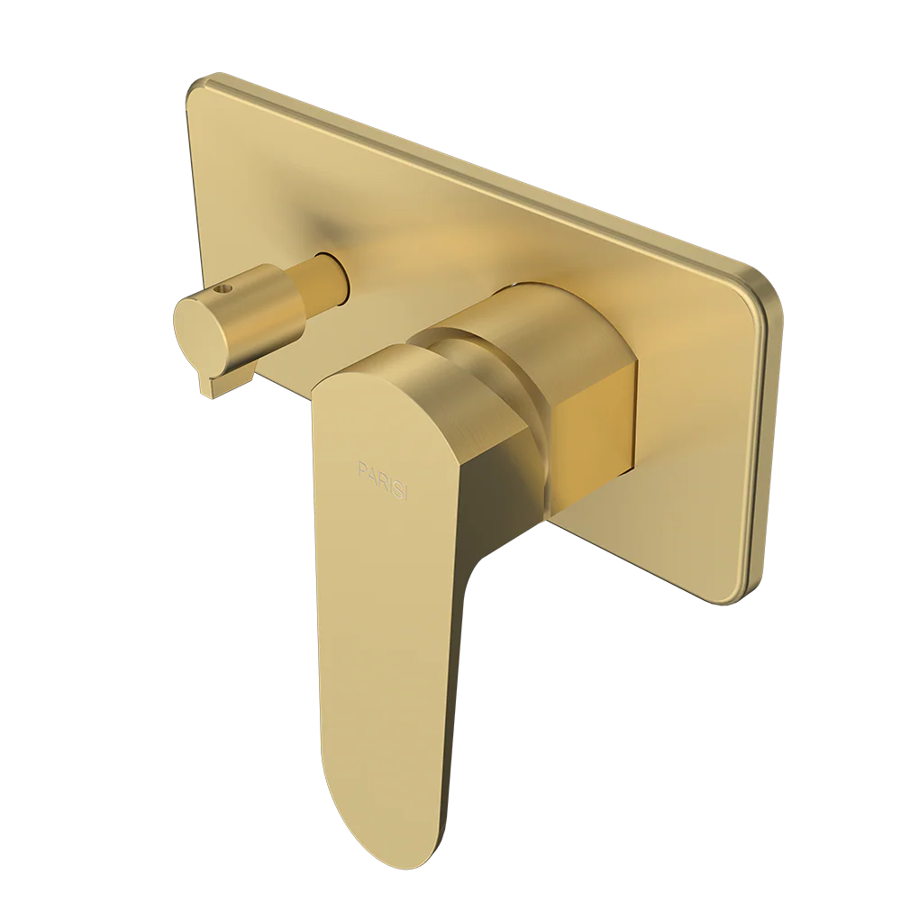 Parisi Loom Wall Mixer with 2-Way Diverter - Brushed Brass