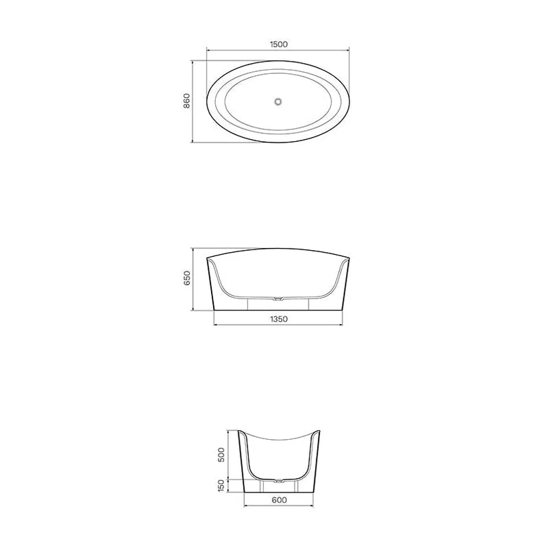 Parisi Onda 1500mm Freestanding Bath - Image 2