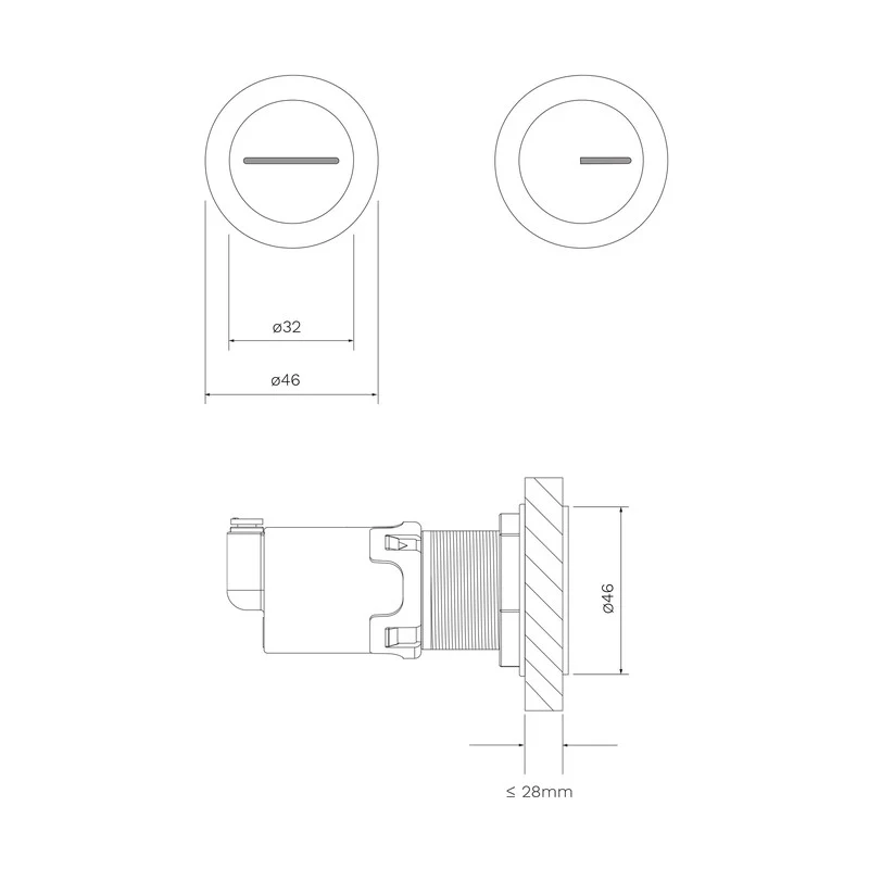 Parisi Pneumatic Twin Separate Button Set - Brushed Chrome - Image 2
