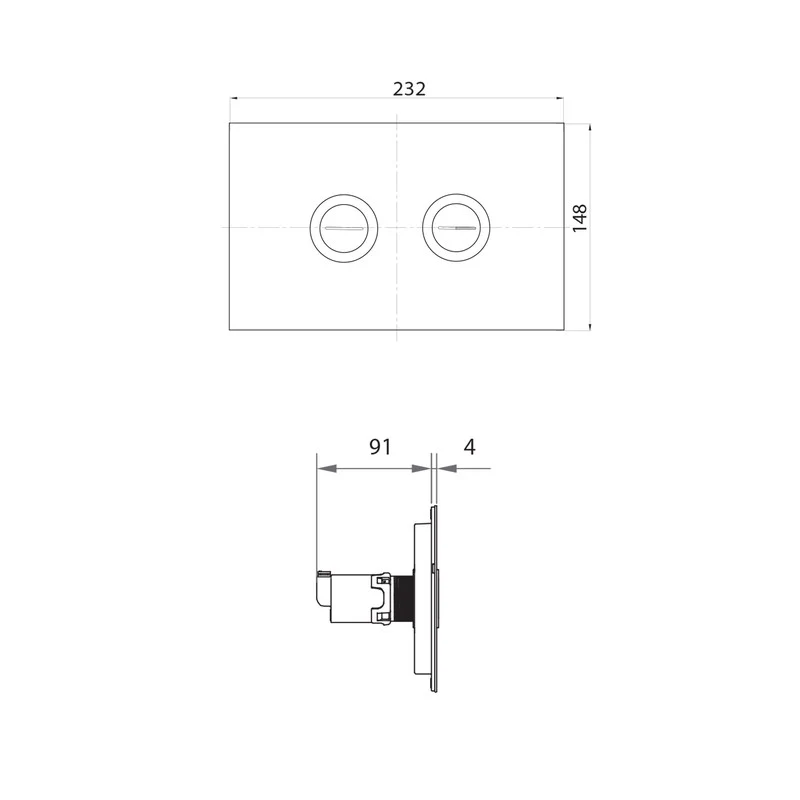 Parisi Pneumatic Twin Button Set - Brushed Brass - Image 2