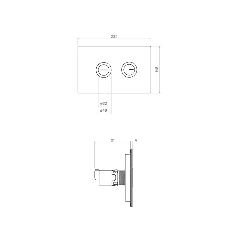 Parisi Pneumatic Twin Button Set - Chrome - Image 2