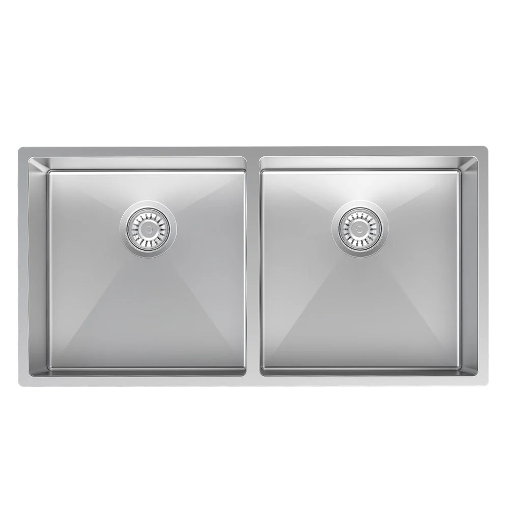 Parisi Quadro Sink Deep Double Bowl 865mm - Stainless Steel