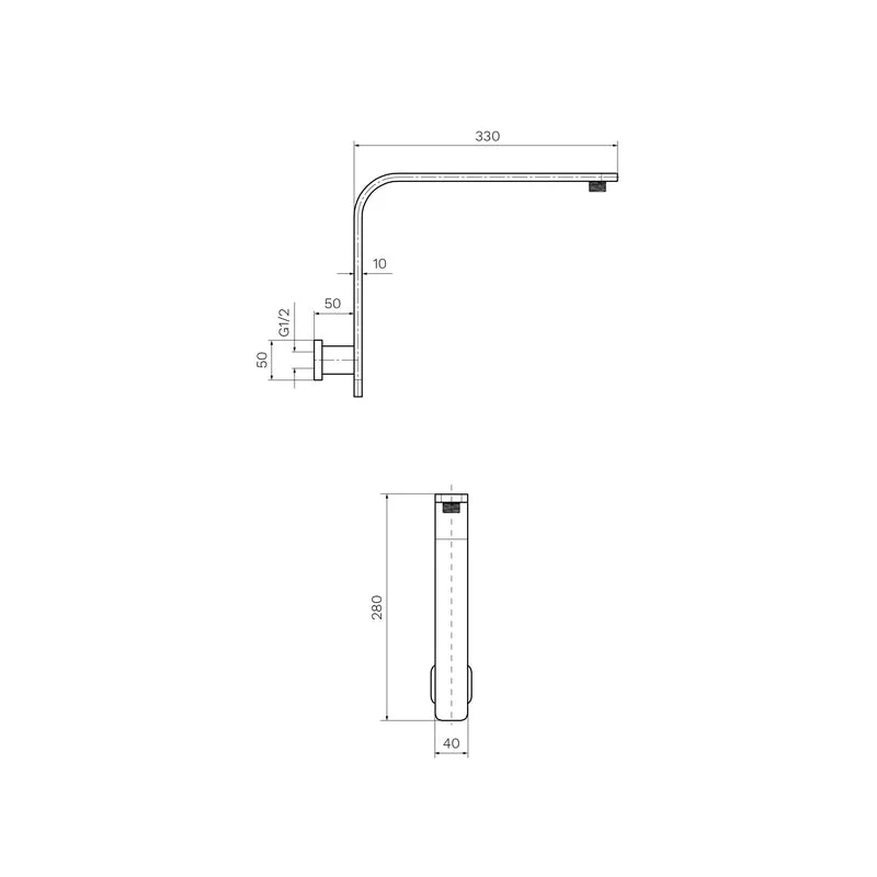Parisi Quasar II High Rise Wall Shower Arm Polished - Chrome - Image 2