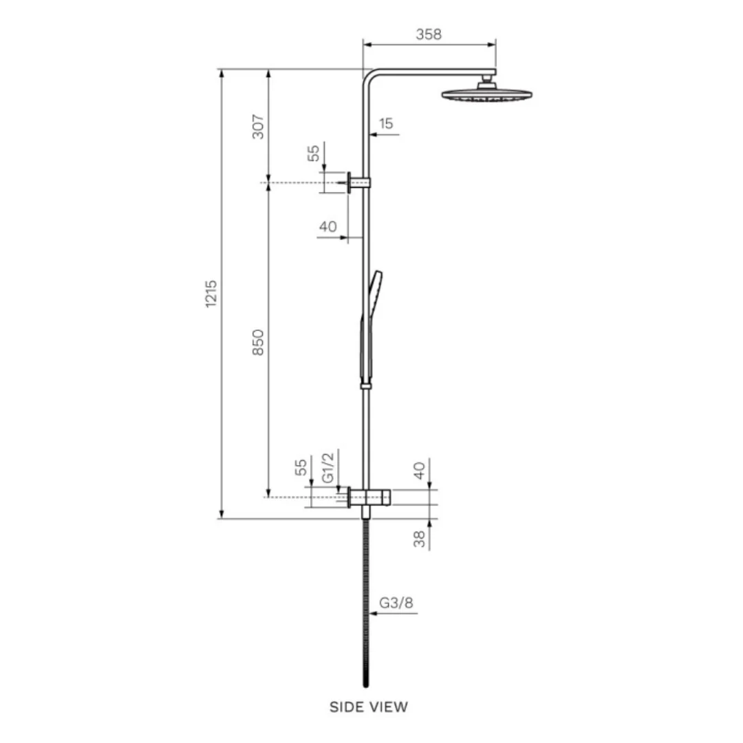 Parisi Quasar II Shower Column with Sliding Rail - Brushed Nickel - Image 2