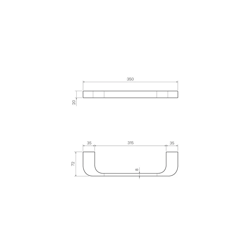 Parisi Quasar Single Towel Rail 350mm - Image 2
