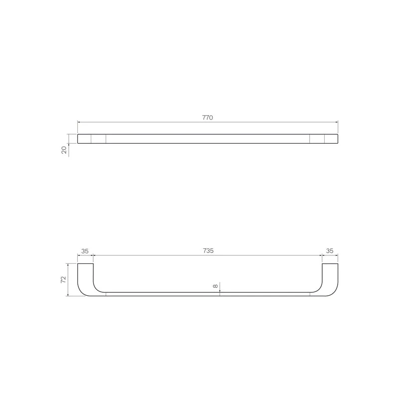 Parisi Quasar Single Towel Rail 770mm - Image 2