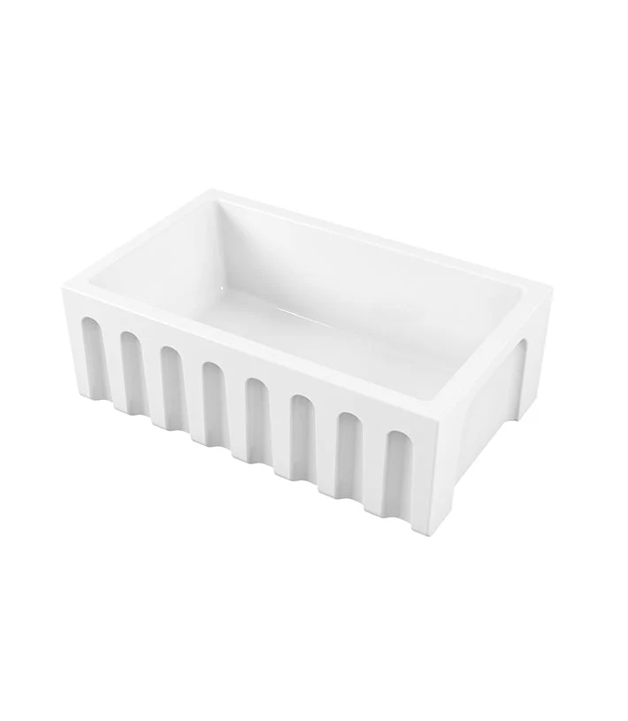 Parisi Rigolo Single Bowl Sink Reversible 760mm - White Gloss
