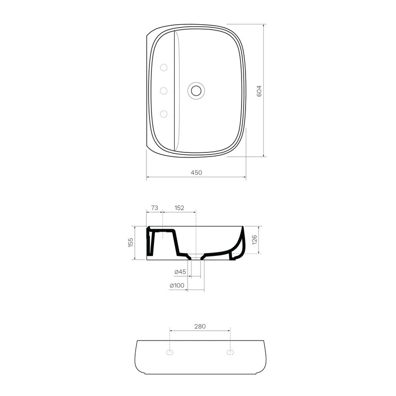 Parisi Seed 600 x 450 Wall Basin - Matt White - Image 3