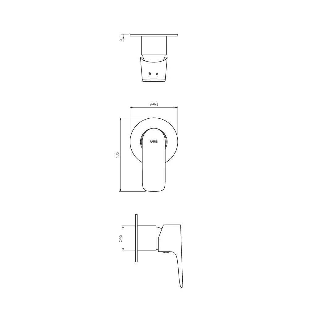 Parisi Slim II Wall Mixer - Fucile - Image 2