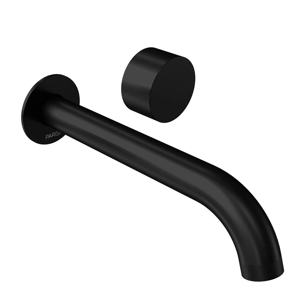 Parisi Stereo Wall Mixer with 190mm Spout (Individual Flanges) - Matt Black