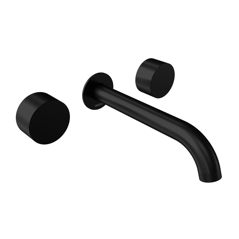 Parisi Stereo Wall Set with 190mm Spout - Matt Black