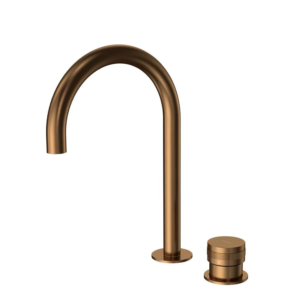 Parisi Todo II Hob Mixer with Round Swivel Spout - Matt Bronze