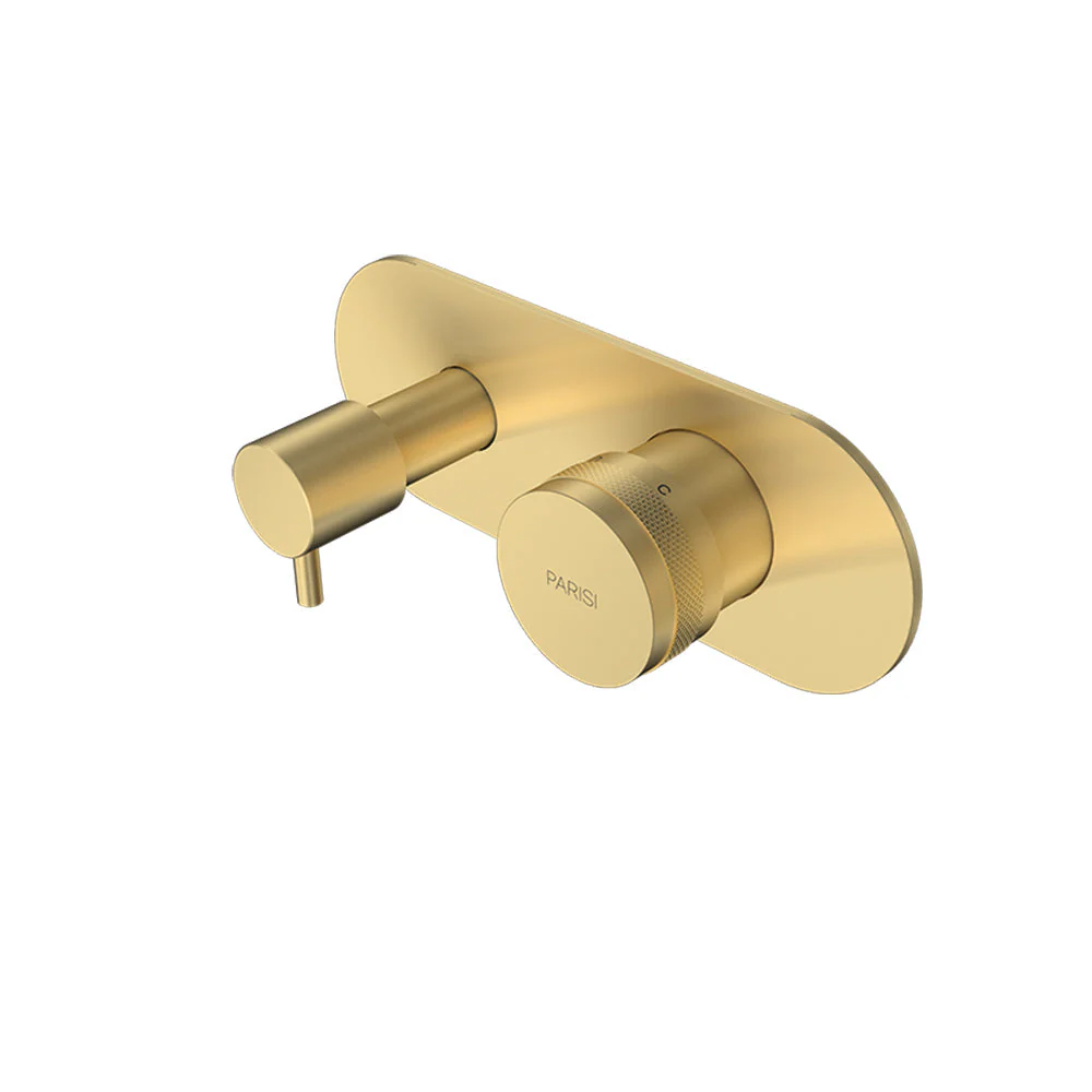 Parisi Todo II Wall Mixer with 2-Way Diverter - Brushed Brass