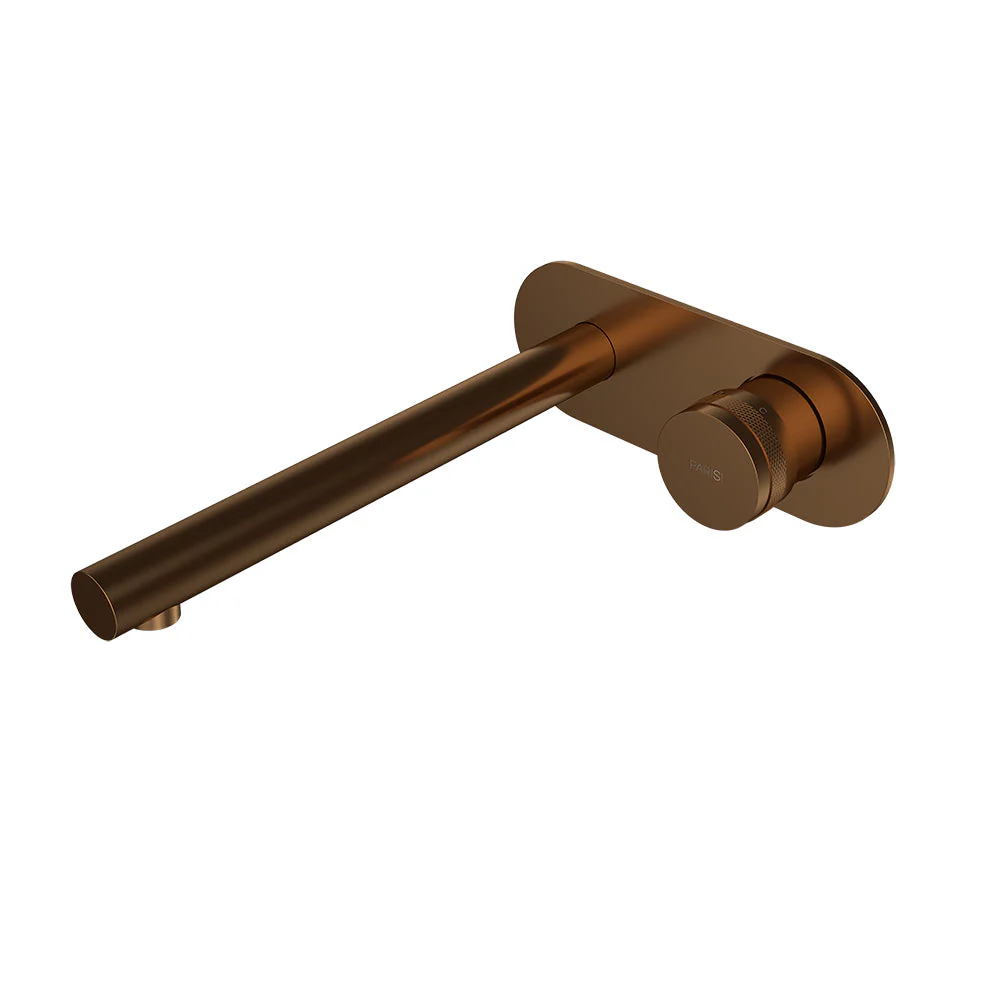 Parisi Todo II Wall Mixer with 220mm Spout on Elliptical Plate - Matt Bronze