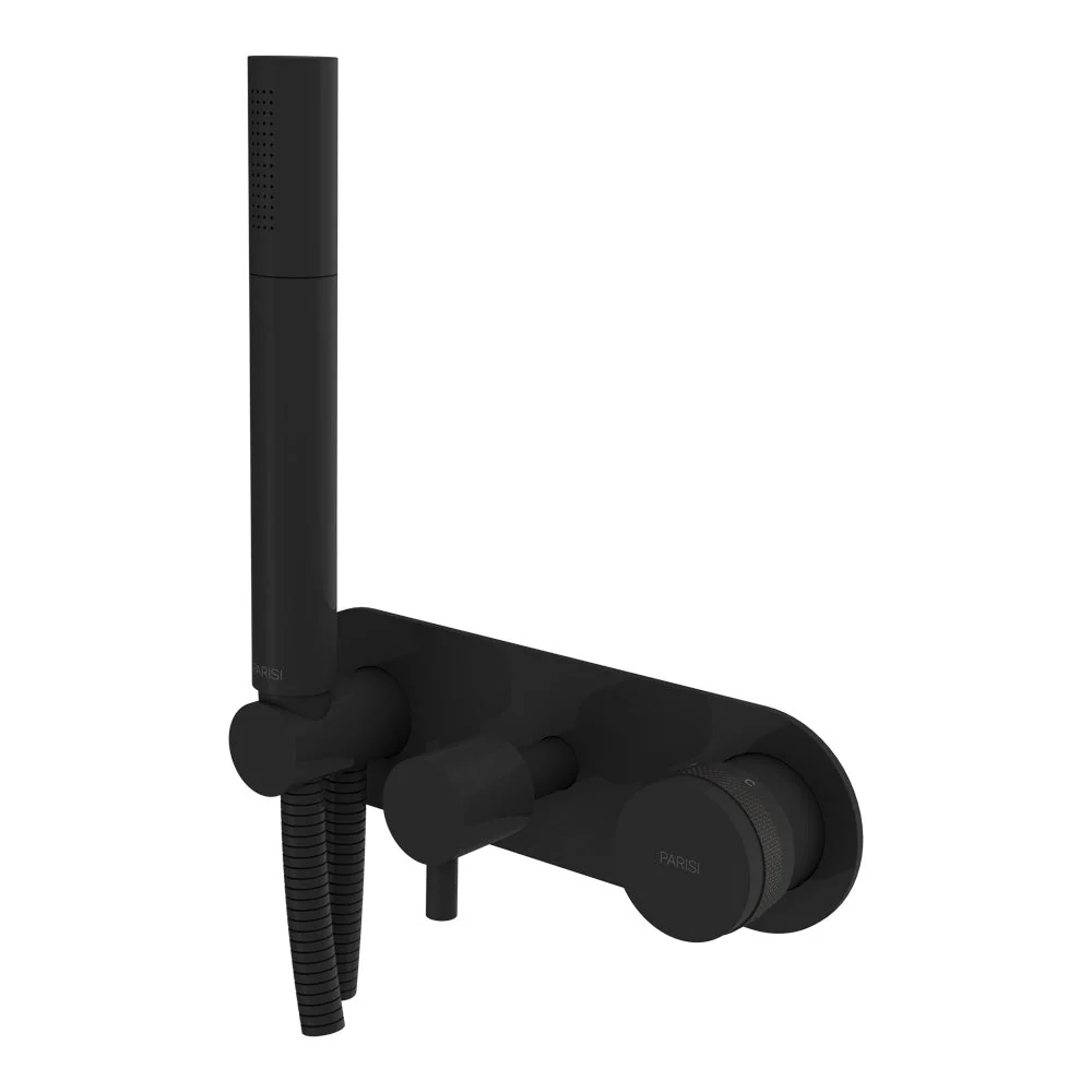 Parisi Todo II Wall Mixer with 3-Way Diverter and Handshower - Matt Black