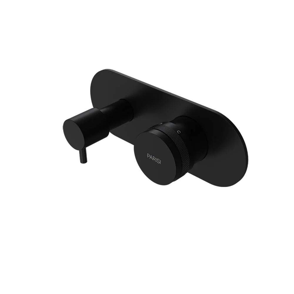 Parisi Todo II Wall Mixer with 3-Way Diverter - Matt Black