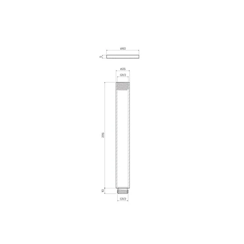 Parisi Tondo Ceiling Shower Arm 300mm - Chrome - Image 2