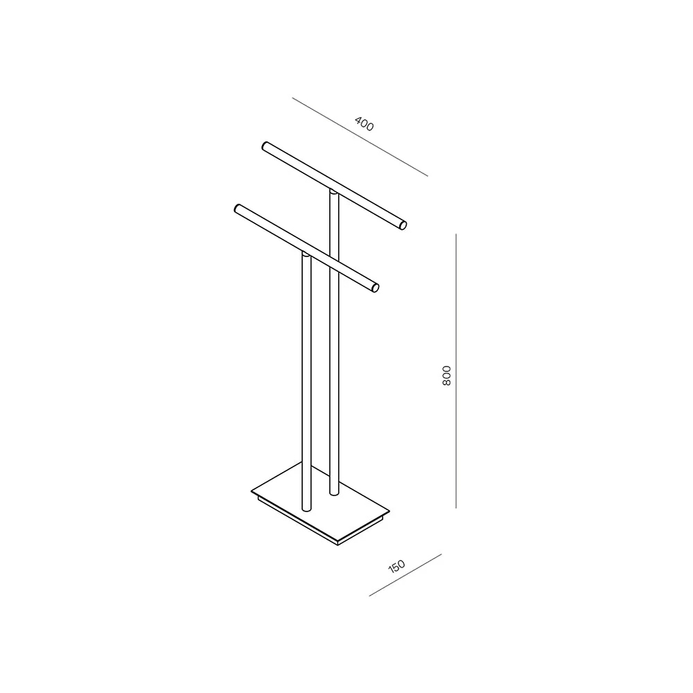 Parisi Tondo Freestanding Double Towel Holder - Brushed Brass - Image 2