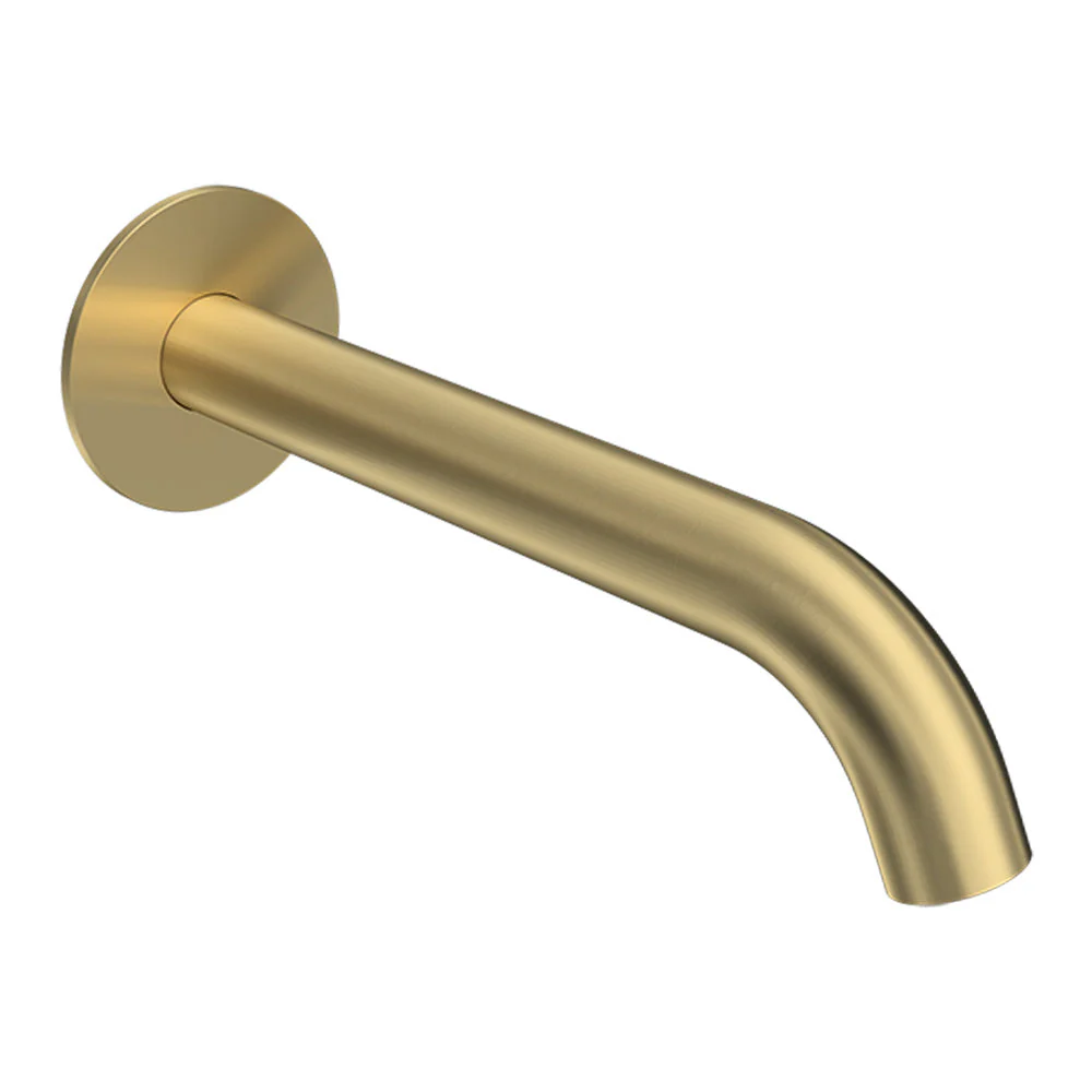 Parisi Tondo II Wall Bath Spout 190mm Curved - Brushed Brass