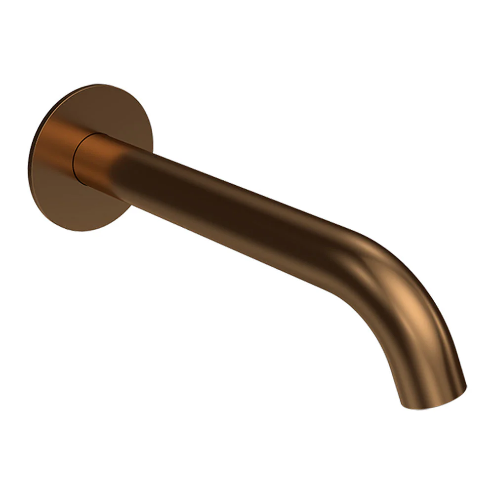 Parisi Tondo II Wall Bath Spout 190mm Curved - Matt Bronze