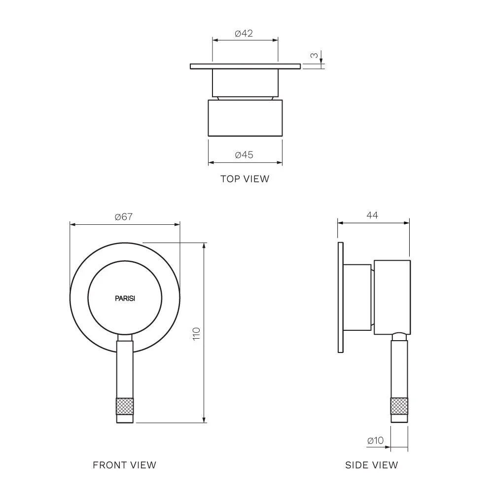 Parisi Tondo II Wall Mixer - Matt Black - Image 2