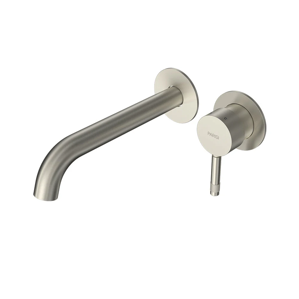 Parisi Tondo II Wall Mixer with 190mm Spout (Individual Flanges) - Brushed Nickel