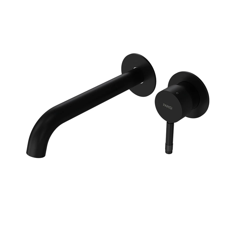 Parisi Tondo II Wall Mixer with 190mm Spout (Individual Flanges) - Matt Black