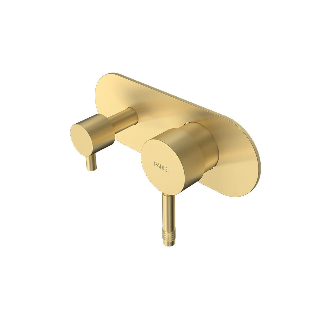 Parisi Tondo II Wall Mixer with 2-Way Diverter - Brushed Brass