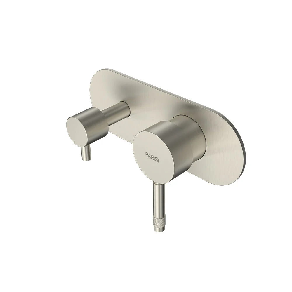 Parisi Tondo II Wall Mixer with 2-Way Diverter - Brushed Nickel