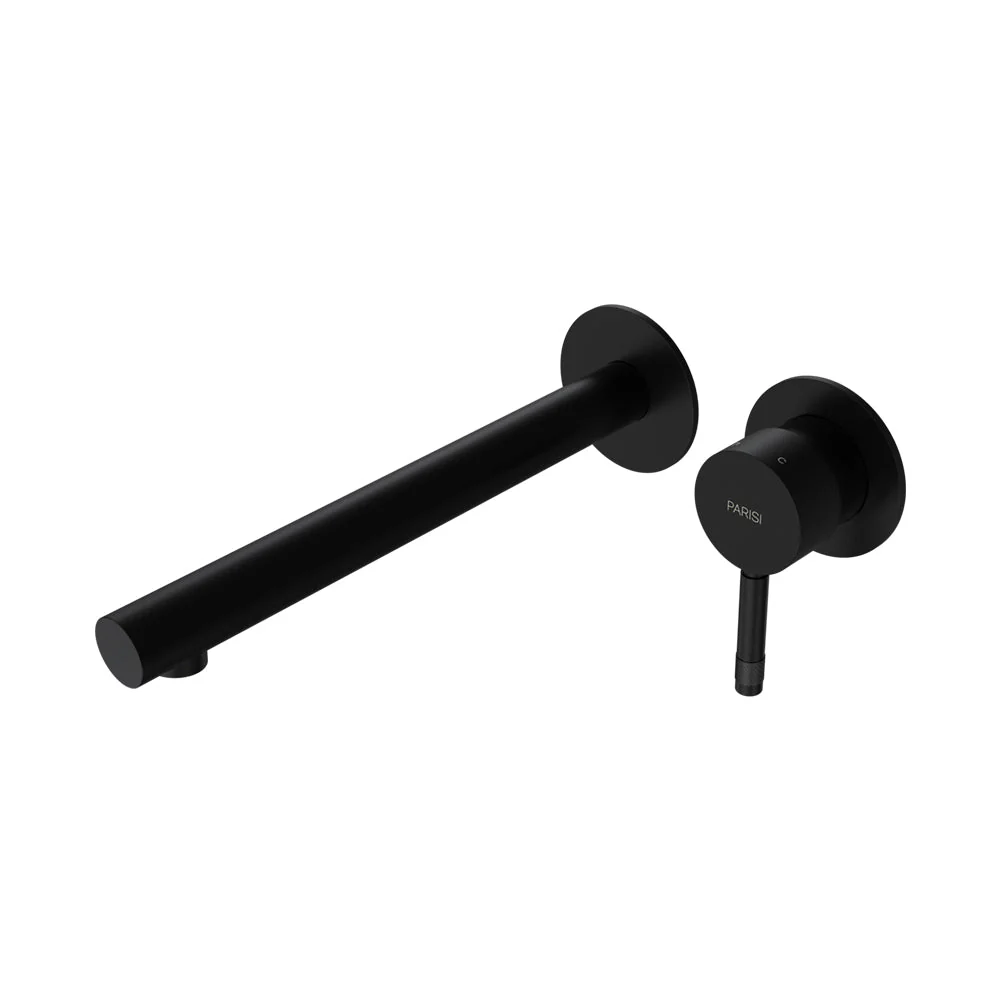 Parisi Tondo II Wall Mixer with 220mm Spout (Individual Flanges) - Matt Black