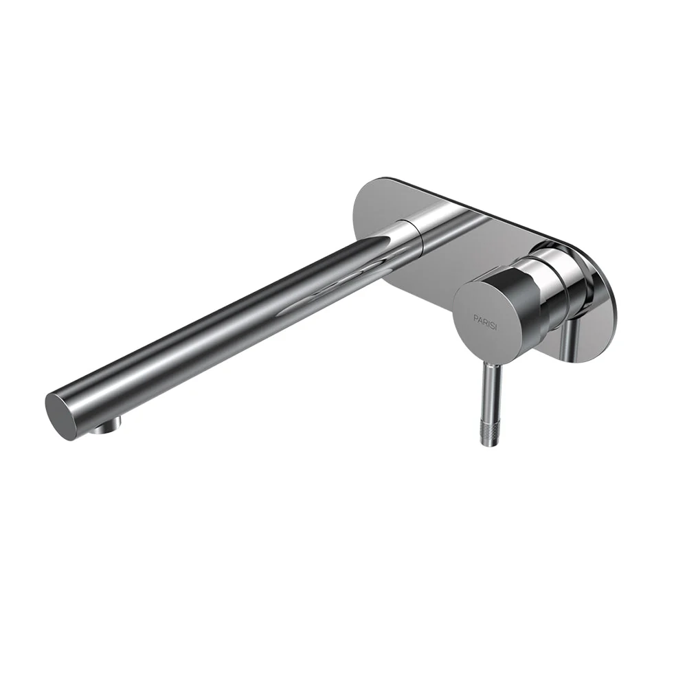 Parisi Tondo II Wall Mixer with 220mm Straight Spout on Elliptical Plate - Chrome