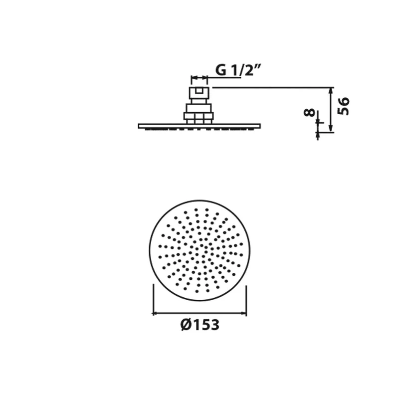 Parisi Tondo Round Shower Head 150mm Brass - Image 2