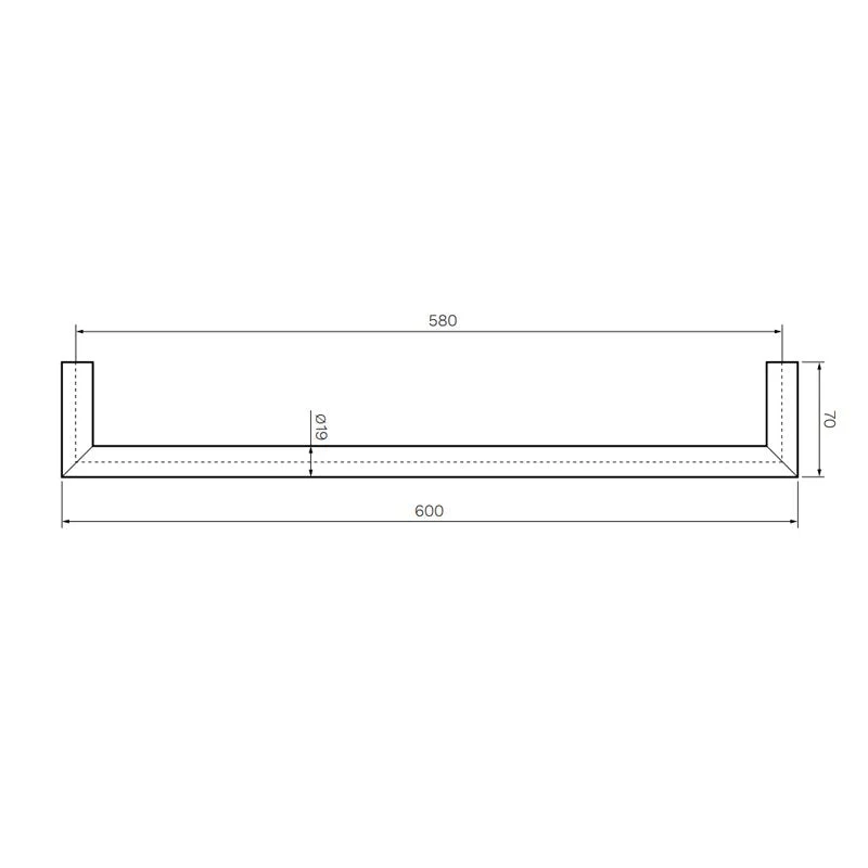 Parisi Tondo Single Towel Rail 600mm - Matt Black - Image 2