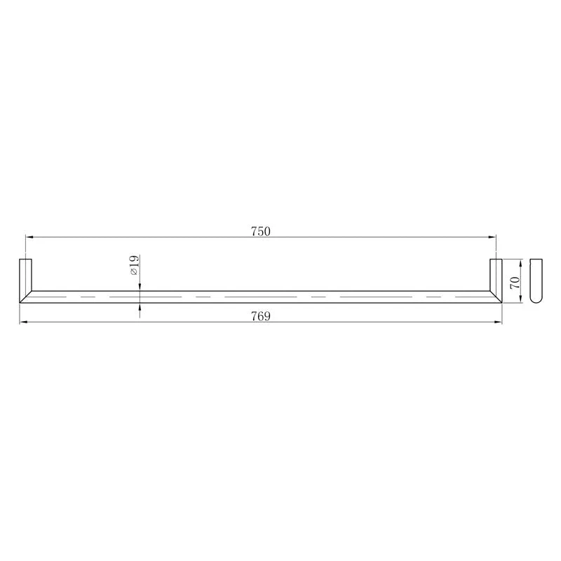 Parisi Tondo Single Towel Rail 770mm - Matt Bronze - Image 2