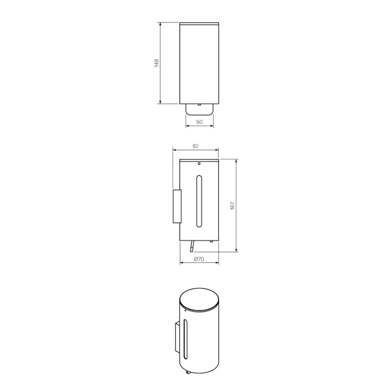 Parisi Tondo Wall Mounted Shower Soap Dispenser - Brushed Brass - Image 2