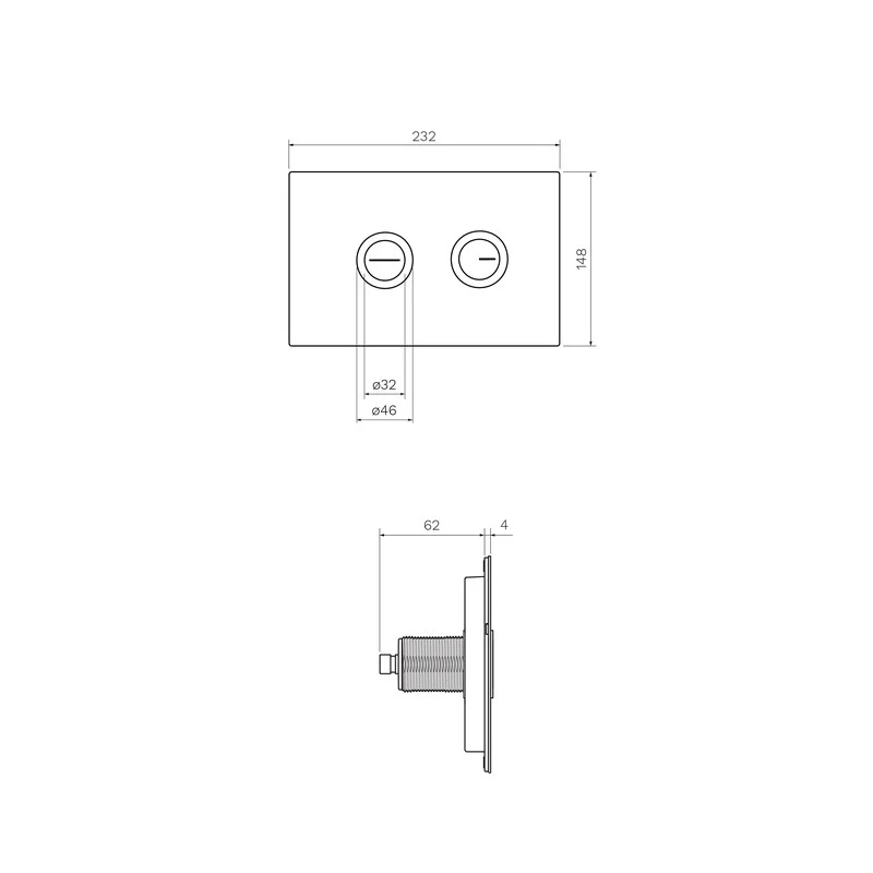 Parisi Twin Button Set for Low Level Cisterns - Brushed Brass - Image 2