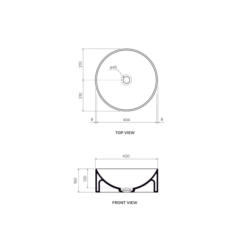 Parisi Twinset Slim 420 Bench Basin - White Gloss - Image 2
