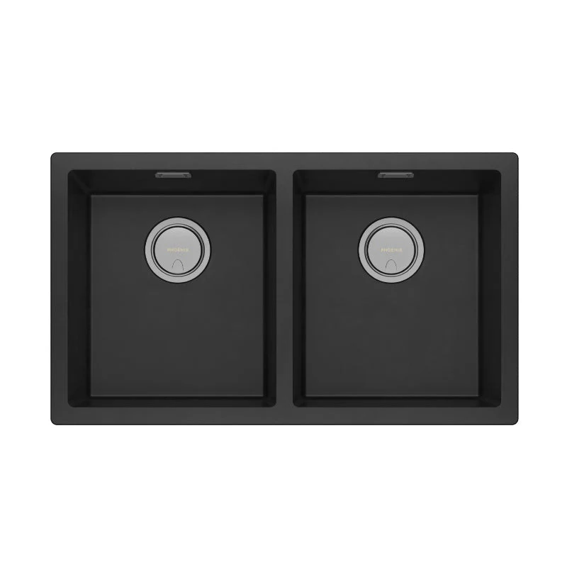 Phoenix 5000 Series Double Bowl Kitchen Sink - Black Matte
