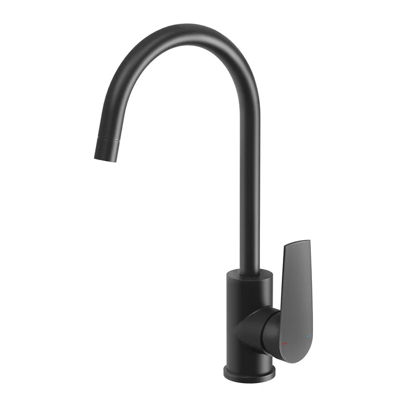 Phoenix Arlo Kitchen Sink Mixer Tap 200mm Gooseneck - Black Matte