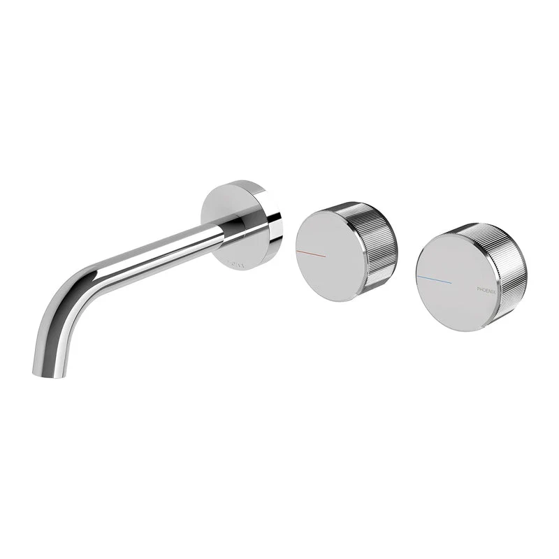 Phoenix Axia Wall Basin / Bath Curved Outlet Hostess Set 180mm - Chrome