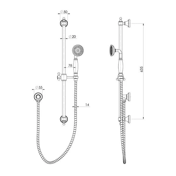 Phoenix Cromford Rail Shower - Black Matte - Image 2