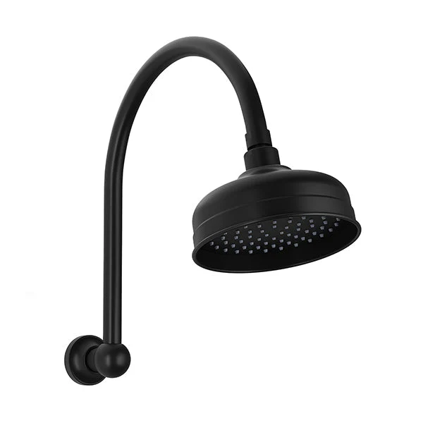 Phoenix Cromford High-Rise Shower Arm and Rose - Black Matte