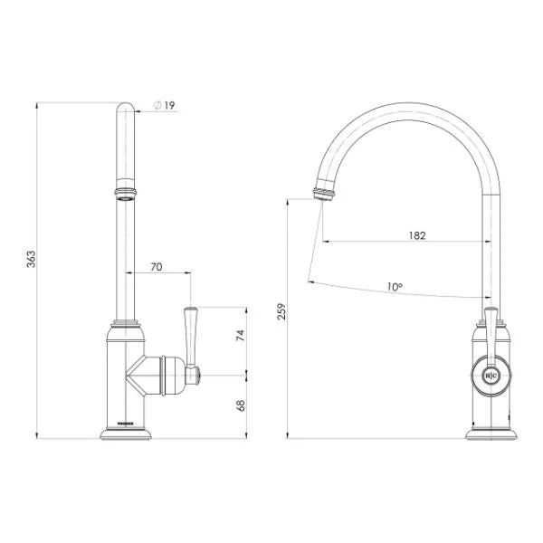 Phoenix Cromford Sink Mixer - Black Matte - Image 2