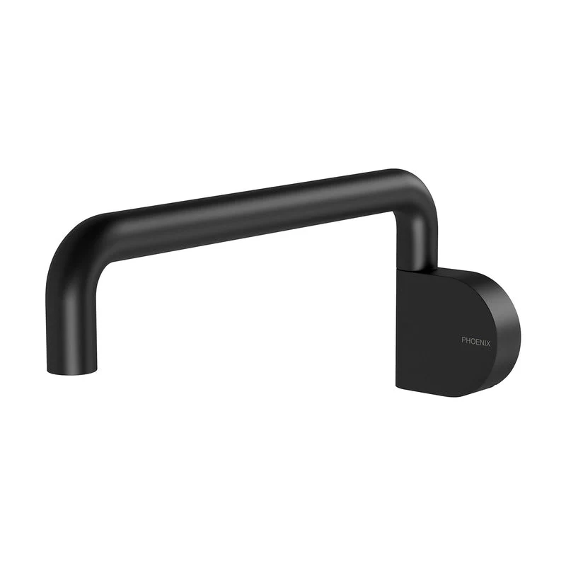 Phoenix Designer Swivel Bath Outlet 230mm Round - Black Matte