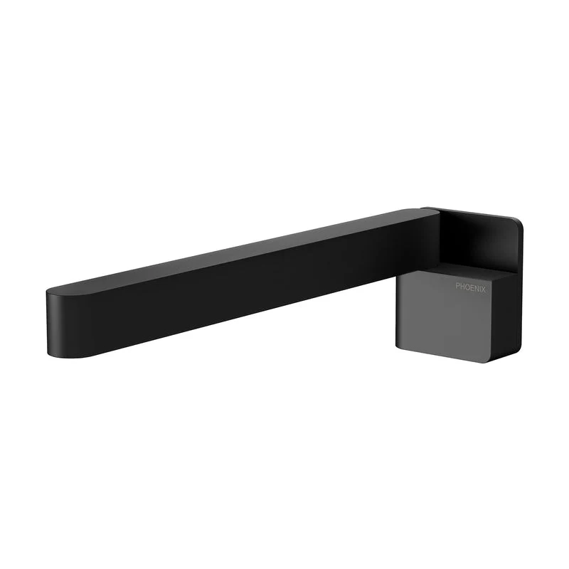 Phoenix Designer Swivel Bath Outlet 230mm Squareline - Black Matte