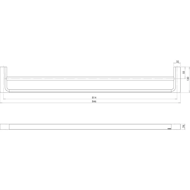Phoenix Gloss Double Towel Rail 800mm - Brushed Gold - Image 2