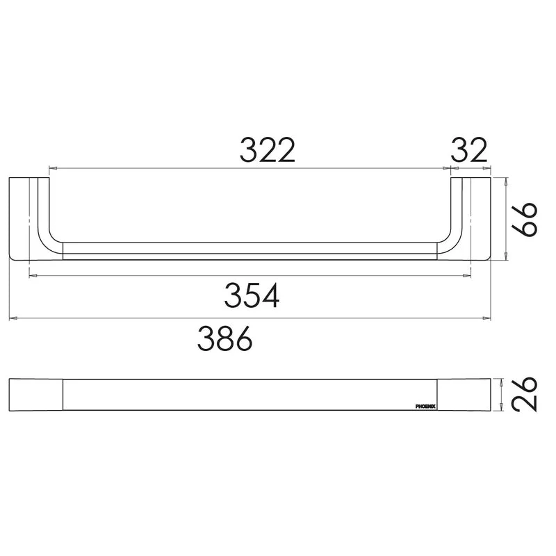 Phoenix Gloss Hand Towel Rail - Brushed Gold - Image 2