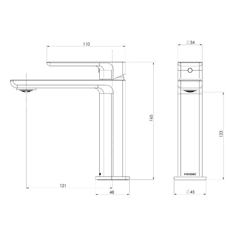 Phoenix Gloss MKII Basin Mixer Tap - Brushed Carbon - Image 2